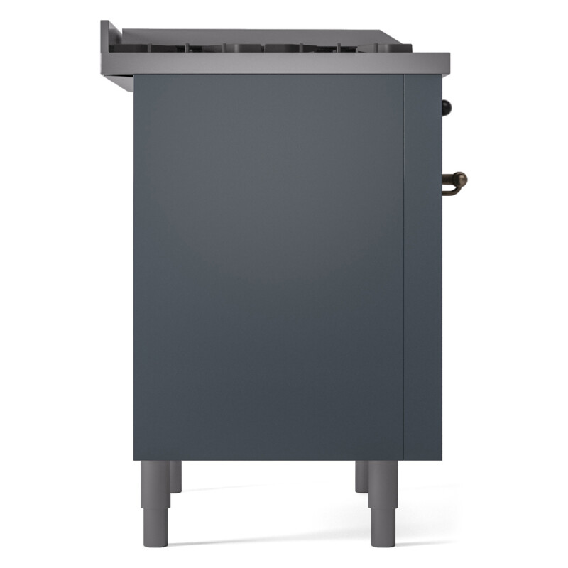 Nostalgie II 36 UP36FNMPBGB Freestanding Dual Fuel Range with 6 Sealed Burners with Griddle Single Oven with Triple Glass Door with Bronze knobs UP36FNMPBGB
