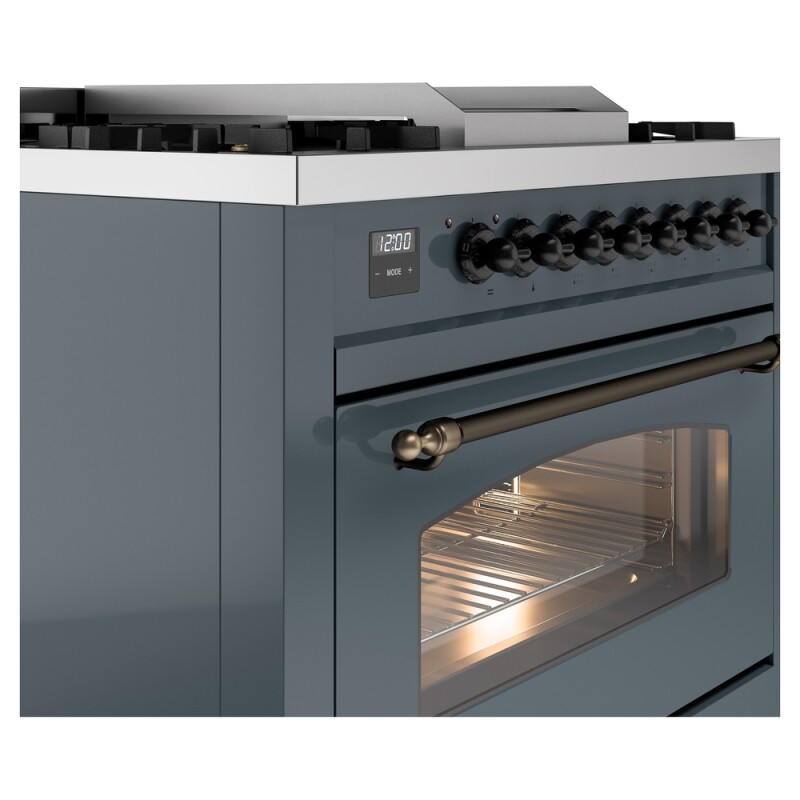 Nostalgie II 36 inch Dual Fuel Range with 6 Burners and Griddle UP36FNMPBGBLP
