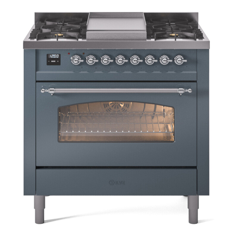 Nostalgie II 36 inch Dual Fuel Range with 6 Burners and Griddle UP36FNMPBGC