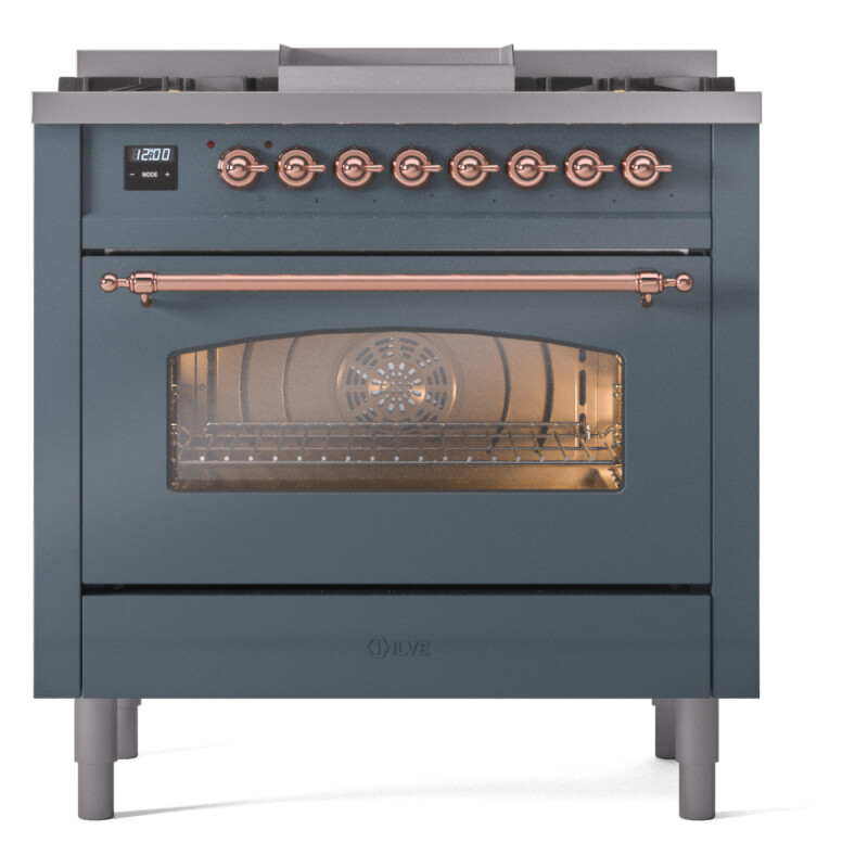 Nostalgie II 36 inch Dual Fuel Range with 6 Burners and Griddle UP36FNMPBGP