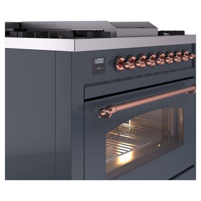 Nostalgie II 36 inch Dual Fuel Range with 6 Burners and Griddle UP36FNMPBGP