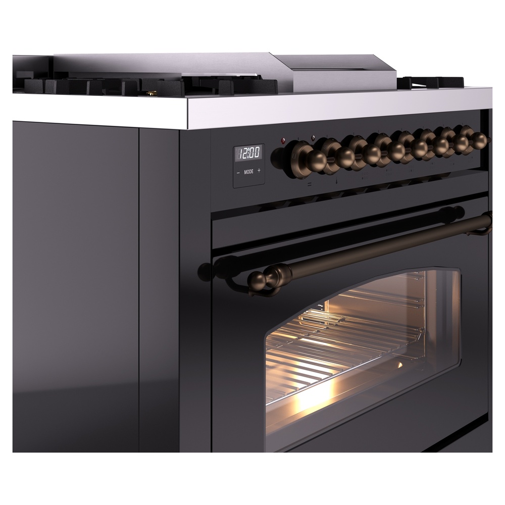Nostalgie II 36 inch Dual Fuel Range with 6 Burners and Griddle UP36FNMPBKB