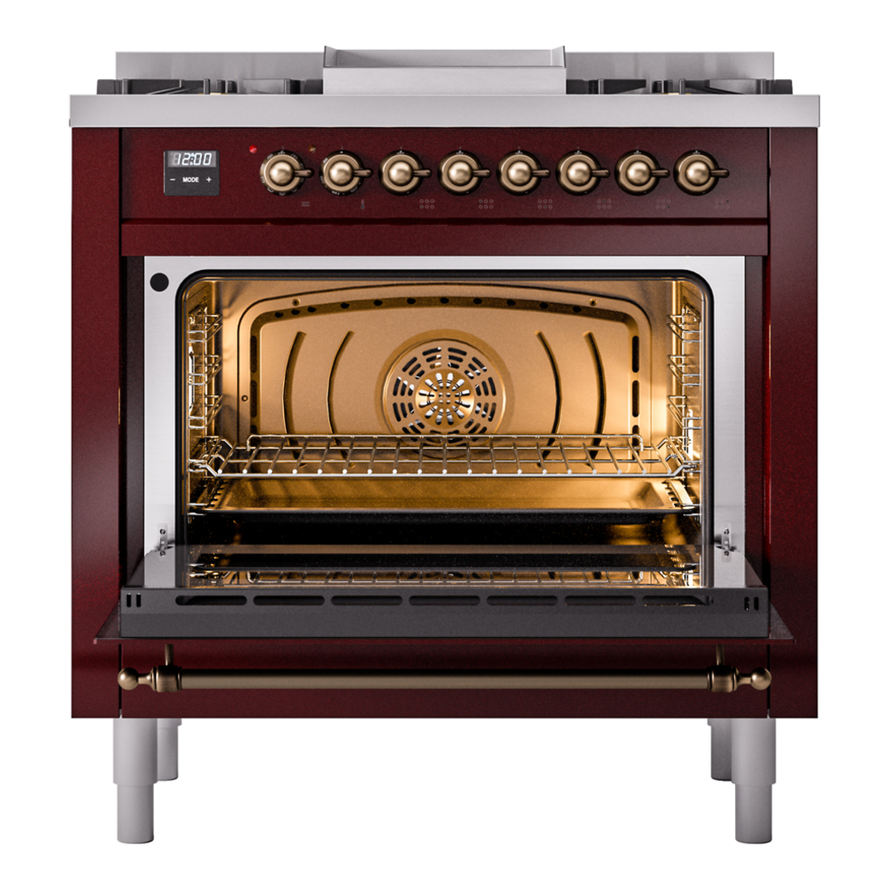 Nostalgie II 36 inch Dual Fuel Range with 6 Burners and Griddle UP36FNMPBUB