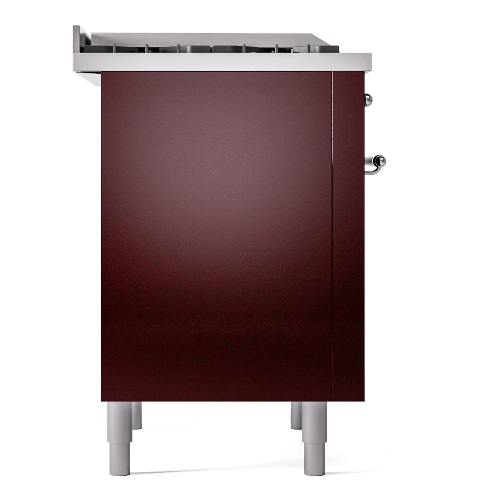 Nostalgie II 36 UP36FNMPBUC Freestanding Dual Fuel Range with 6 Sealed Burners with Griddle Single Oven with Triple Glass Door with Chrome knobs UP36FNMPBUCLP