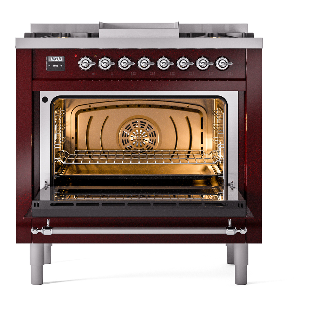 Nostalgie II 36 inch Dual Fuel Range with 6 Burners and Griddle UP36FNMPBUC