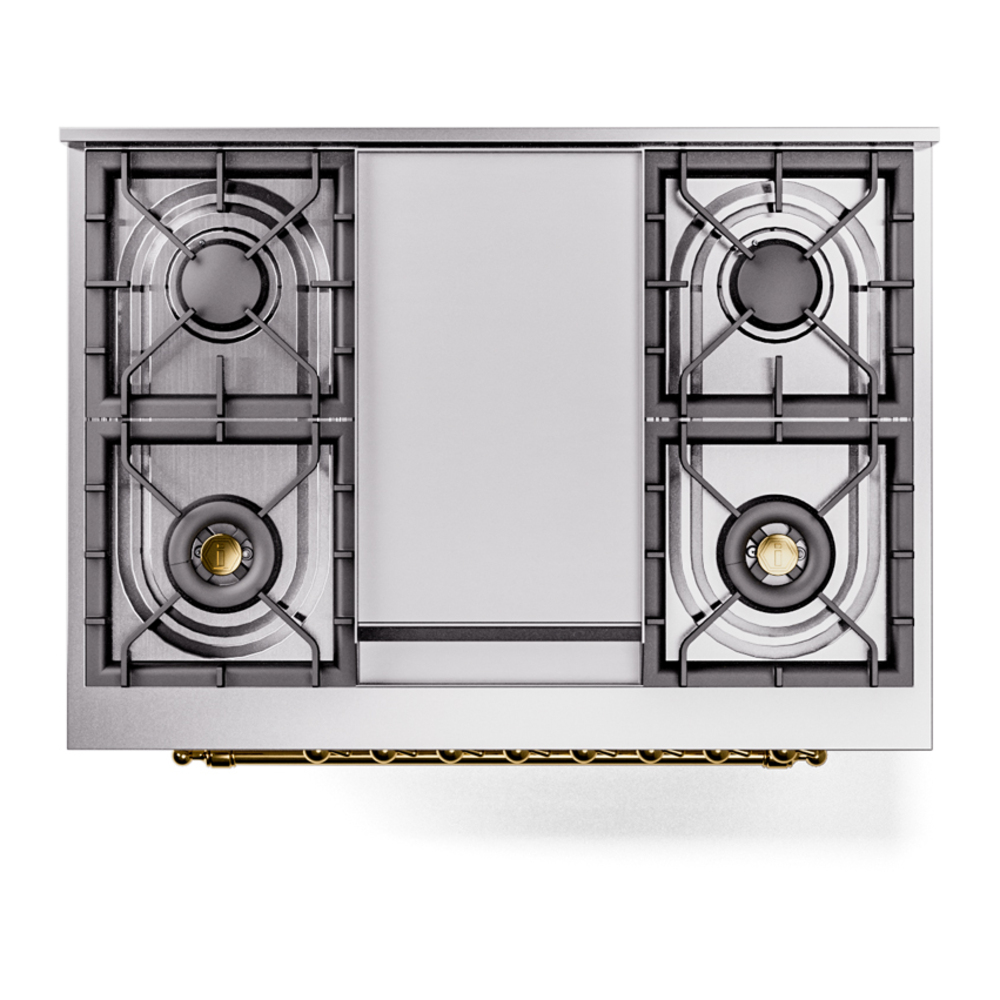 Nostalgie II 36 UP36FNMPBUG Freestanding Dual Fuel Range with 6 Sealed Burners with Griddle Single Oven with Triple Glass Door with Brass knobs UP36FNMPBUGLP