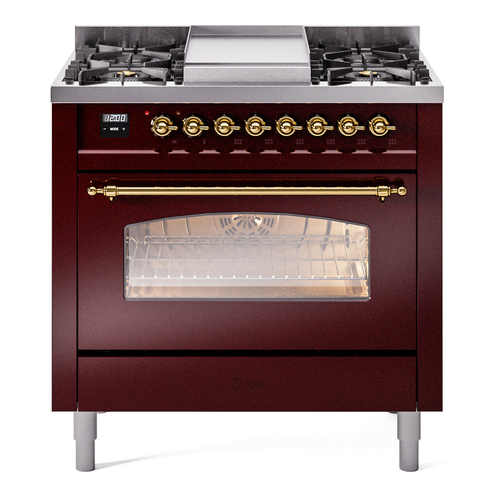 Nostalgie II 36 inch Dual Fuel Range with 6 Burners and Griddle UP36FNMPBUG