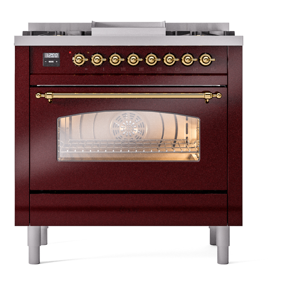 Nostalgie II 36 inch Dual Fuel Range with 6 Burners and Griddle UP36FNMPBUG