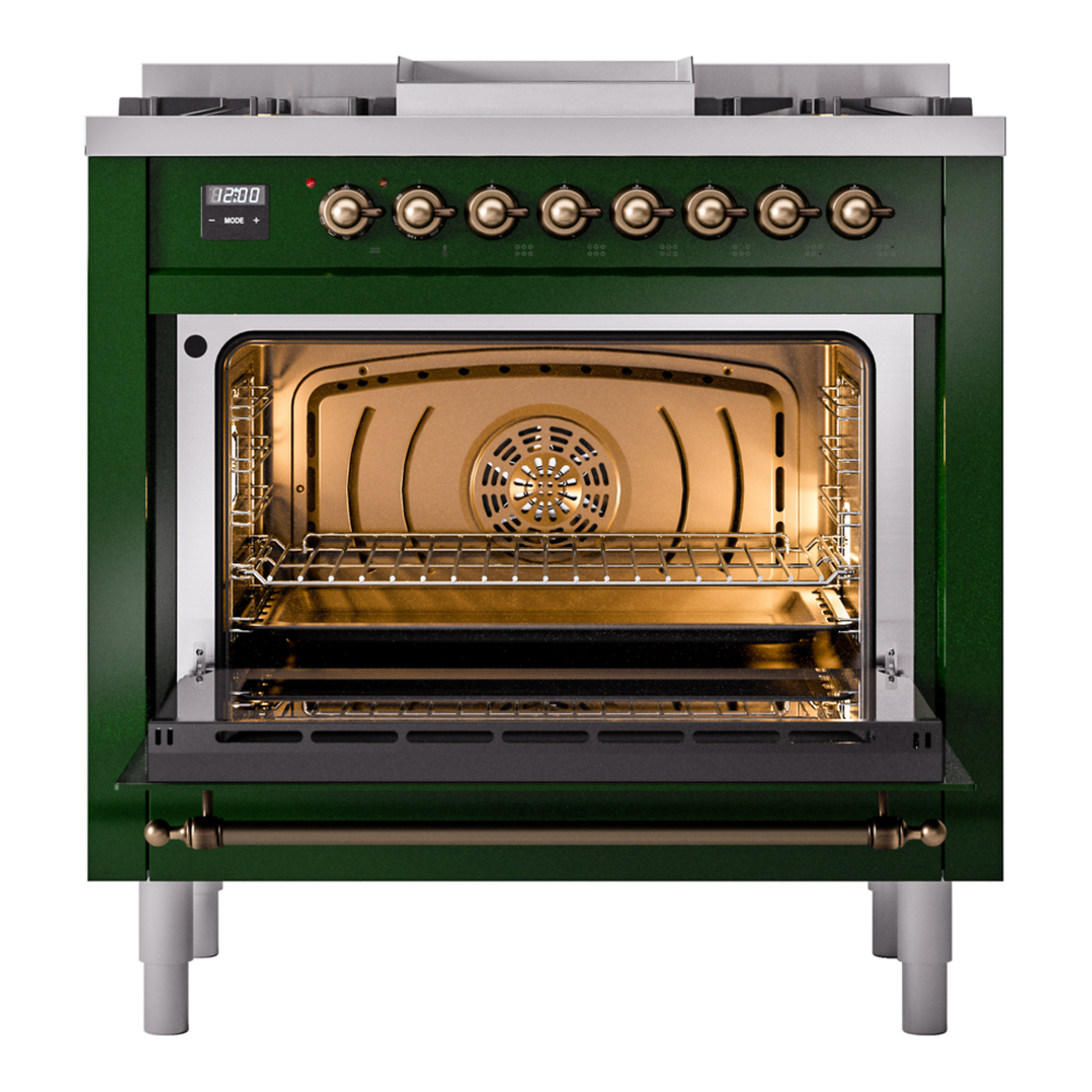 Nostalgie II 36 inch Dual Fuel Range with 6 Burners and Griddle UP36FNMPEGBLP