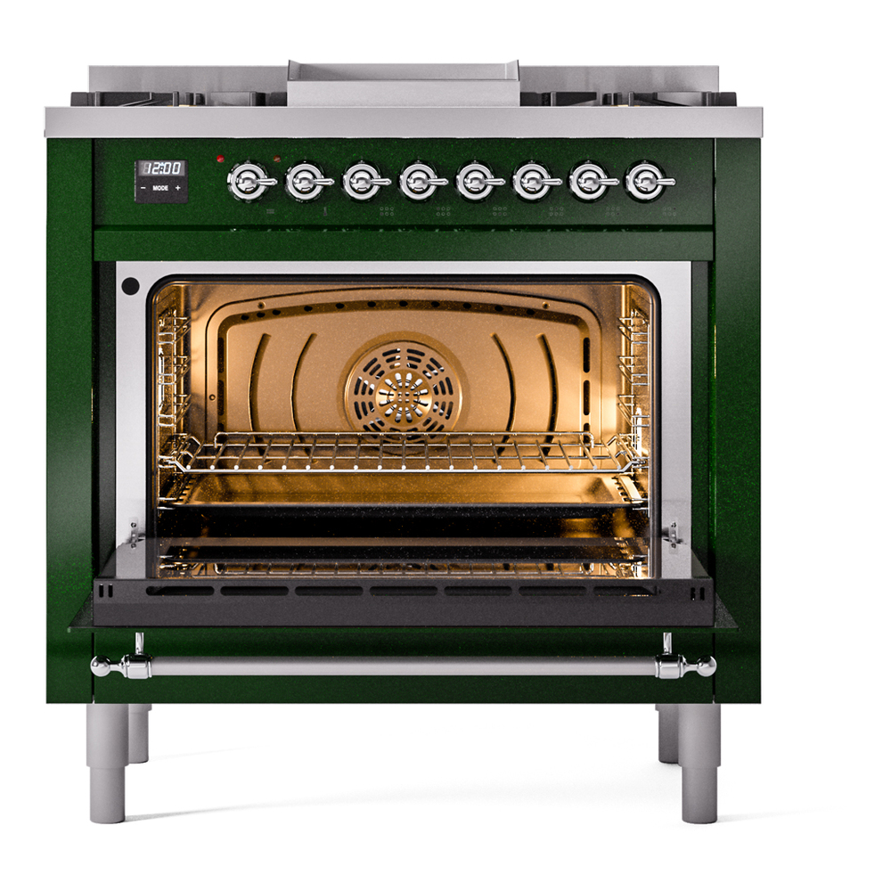Nostalgie II 36 inch Dual Fuel Range with 6 Burners and Griddle UP36FNMPEGCLP