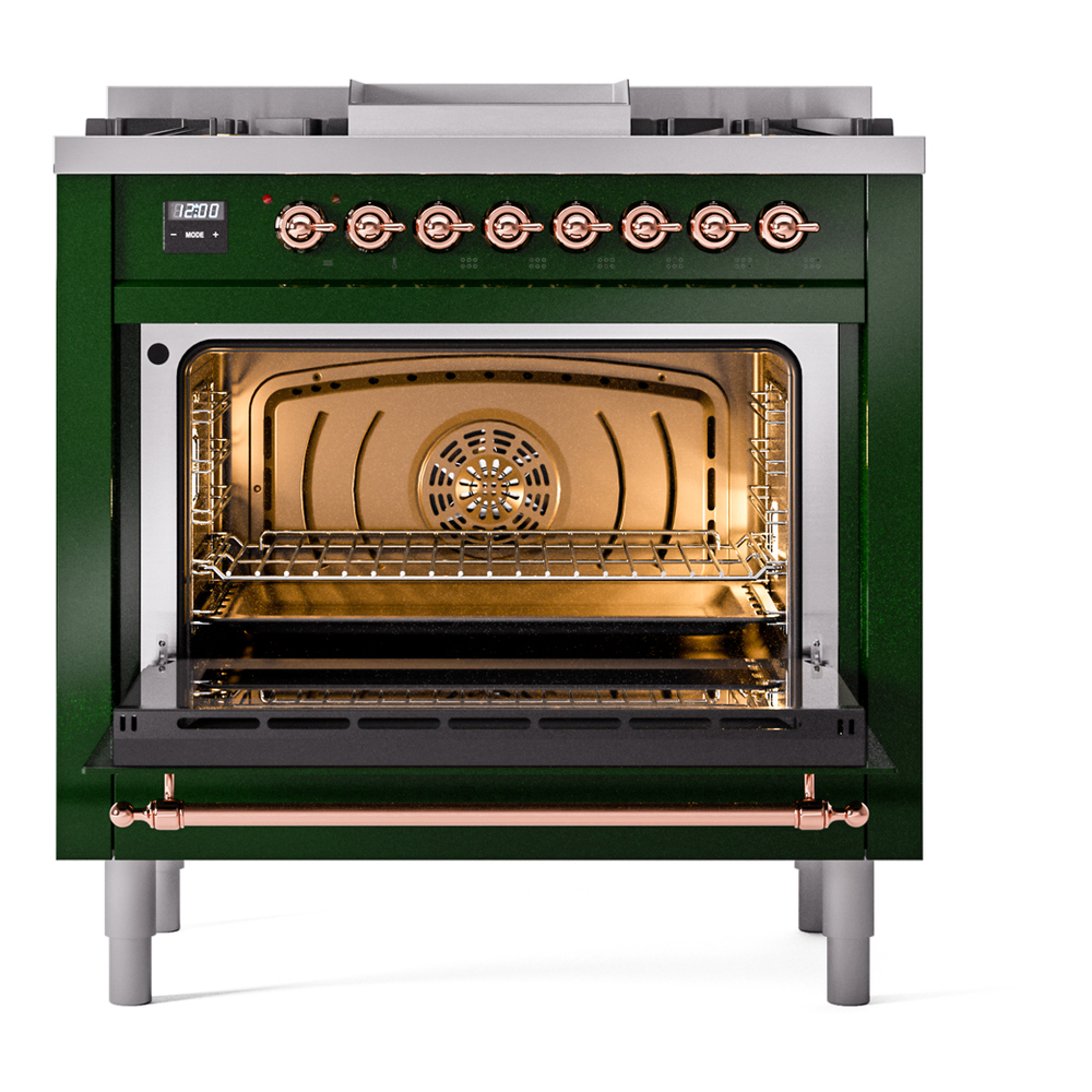 Nostalgie II 36 inch Dual Fuel Range with 6 Burners and Griddle UP36FNMPEGPLP