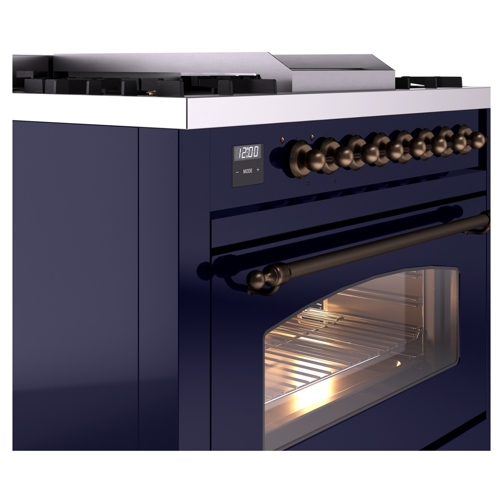 Nostalgie II 36 inch Dual Fuel Range with 6 Burners and Griddle UP36FNMPMBBLP
