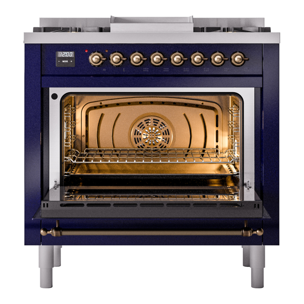 Nostalgie II 36 inch Dual Fuel Range with 6 Burners and Griddle UP36FNMPMBB