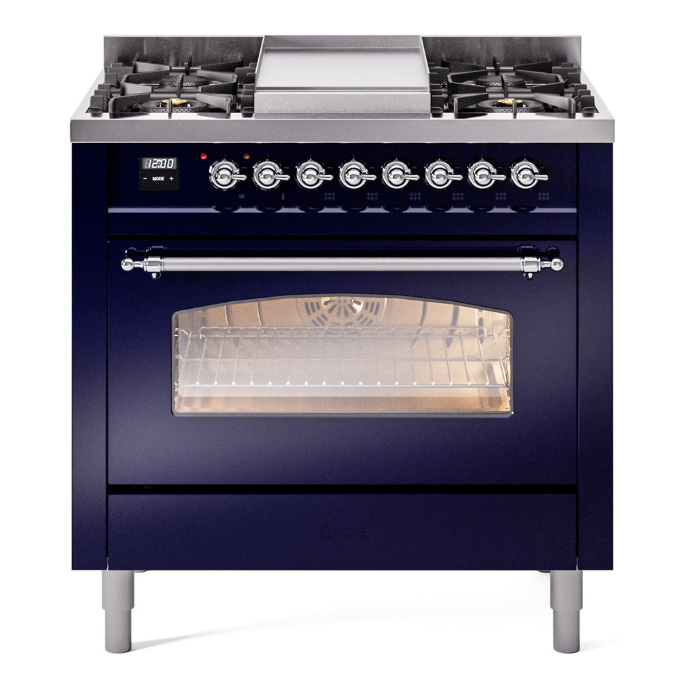 Nostalgie II 36 inch Dual Fuel Range with 6 Burners and Griddle UP36FNMPMBCLP
