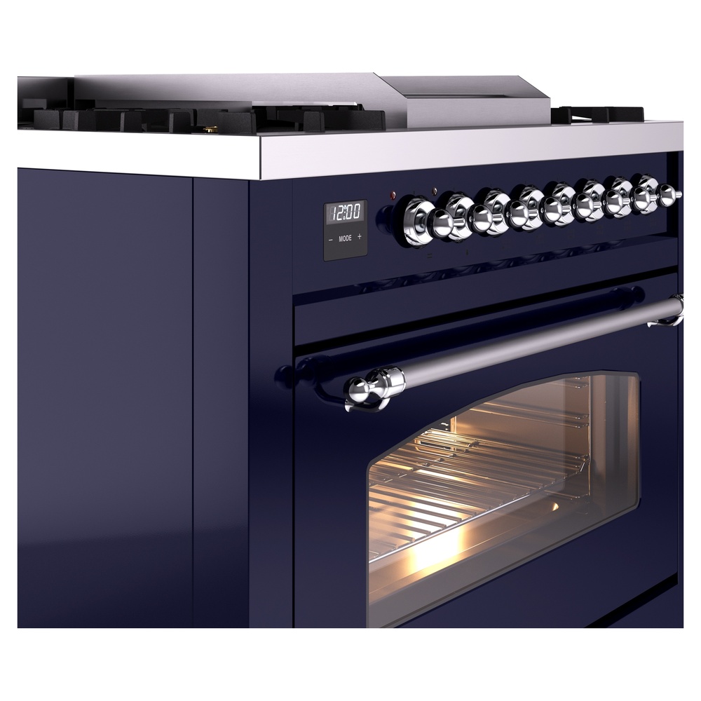 Nostalgie II 36 inch Dual Fuel Range with 6 Burners and Griddle UP36FNMPMBCLP