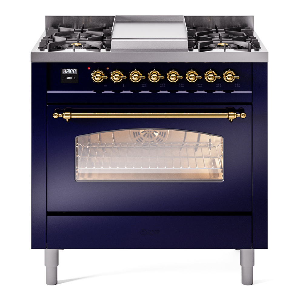 Nostalgie II 36 inch Dual Fuel Range with 6 Burners and Griddle UP36FNMPMBGLP