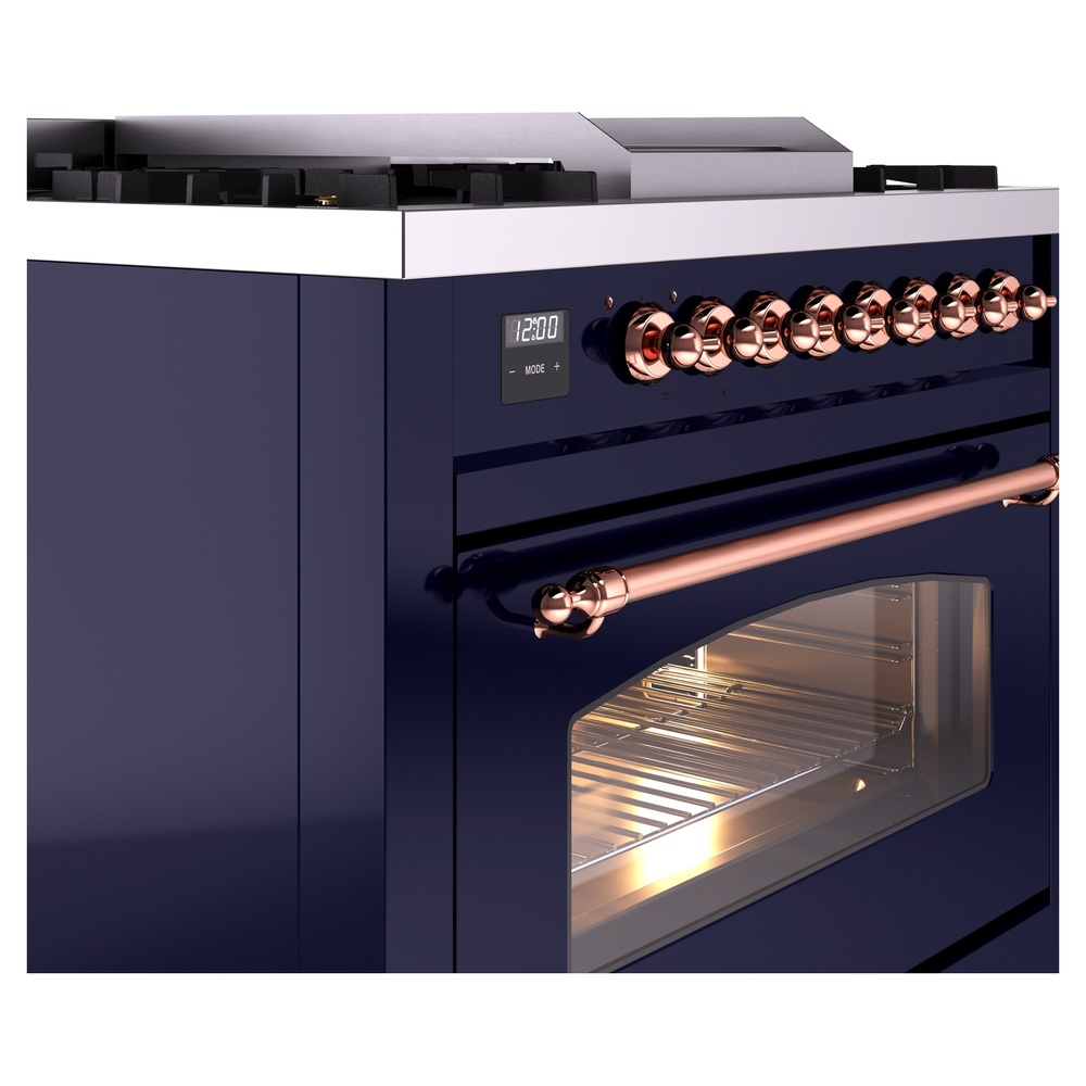 Nostalgie II 36 inch Dual Fuel Range with 6 Burners and Griddle UP36FNMPMBPLP