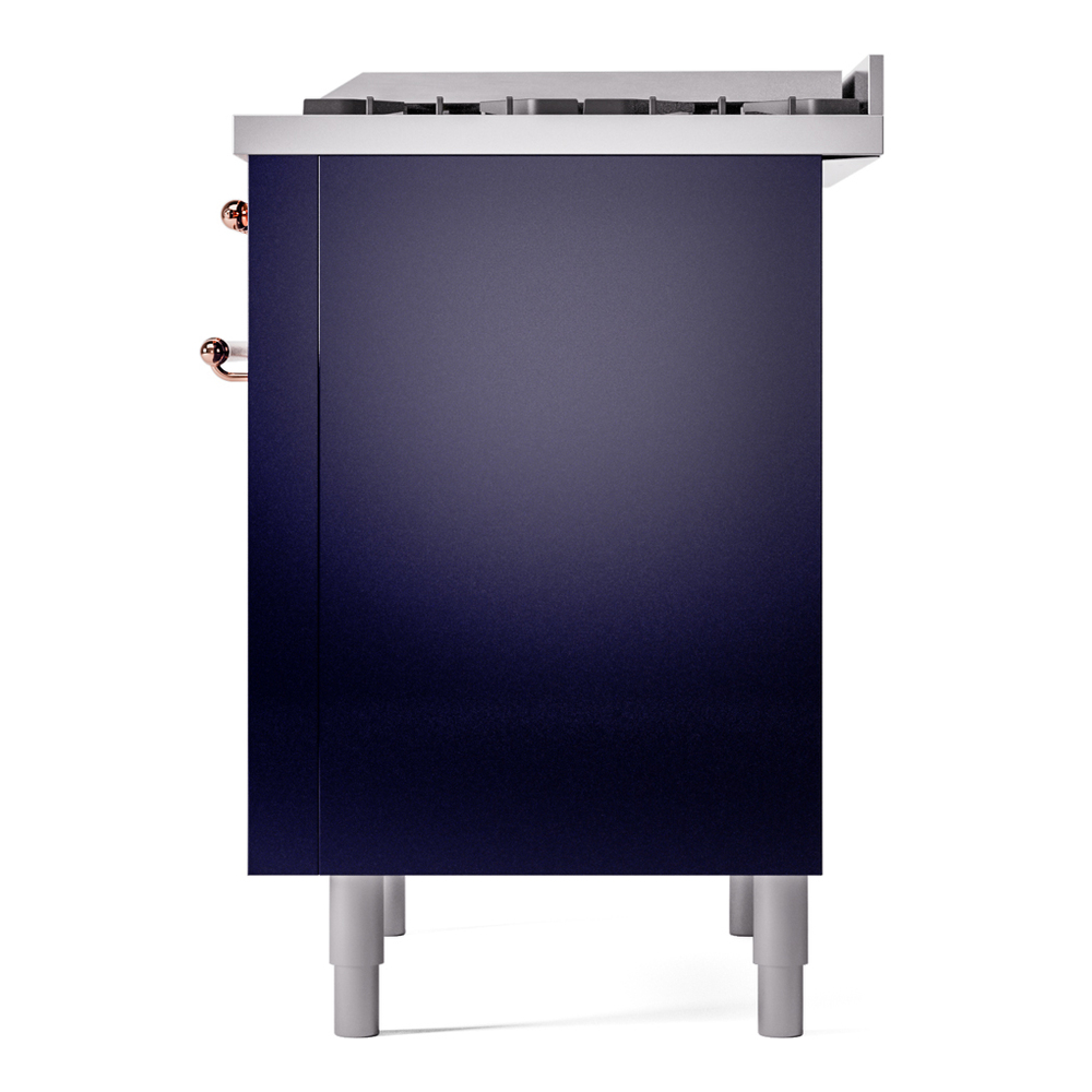 Nostalgie II 36 UP36FNMPMBP Freestanding Dual Fuel Range with 6 Sealed Burners with Griddle Single Oven with Triple Glass Door with Copper knobs UP36FNMPMBP