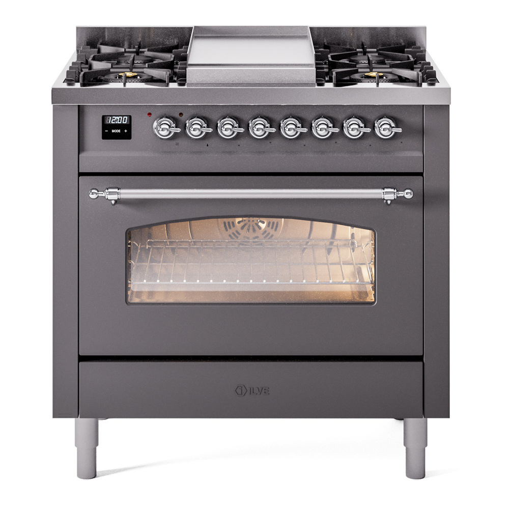 Nostalgie II 36 inch Dual Fuel Range with 6 Burners and Griddle UP36FNMPMGC