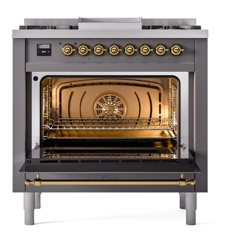 Nostalgie II 36 inch Dual Fuel Range with 6 Burners and Griddle UP36FNMPMGG