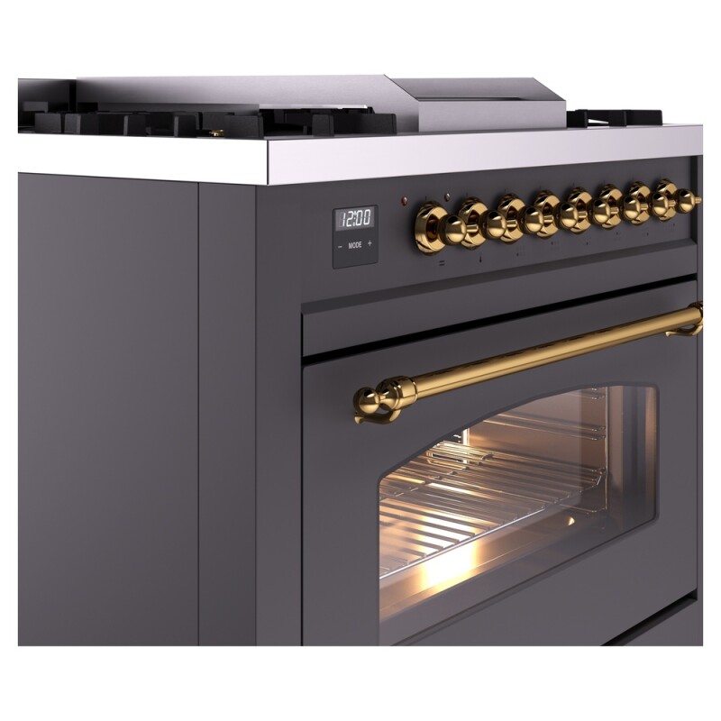 Nostalgie II 36 inch Dual Fuel Range with 6 Burners and Griddle UP36FNMPMGG