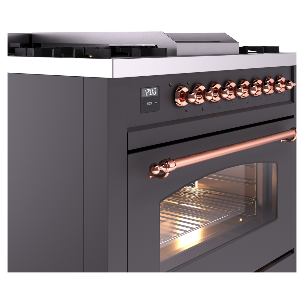 Nostalgie II 36 inch Dual Fuel Range with 6 Burners and Griddle UP36FNMPMGP