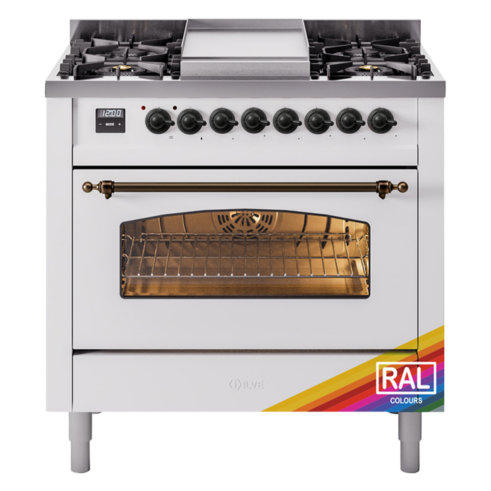 Nostalgie II 36 inch Dual Fuel Range with 6 Burners and Griddle UP36FNMPRAB