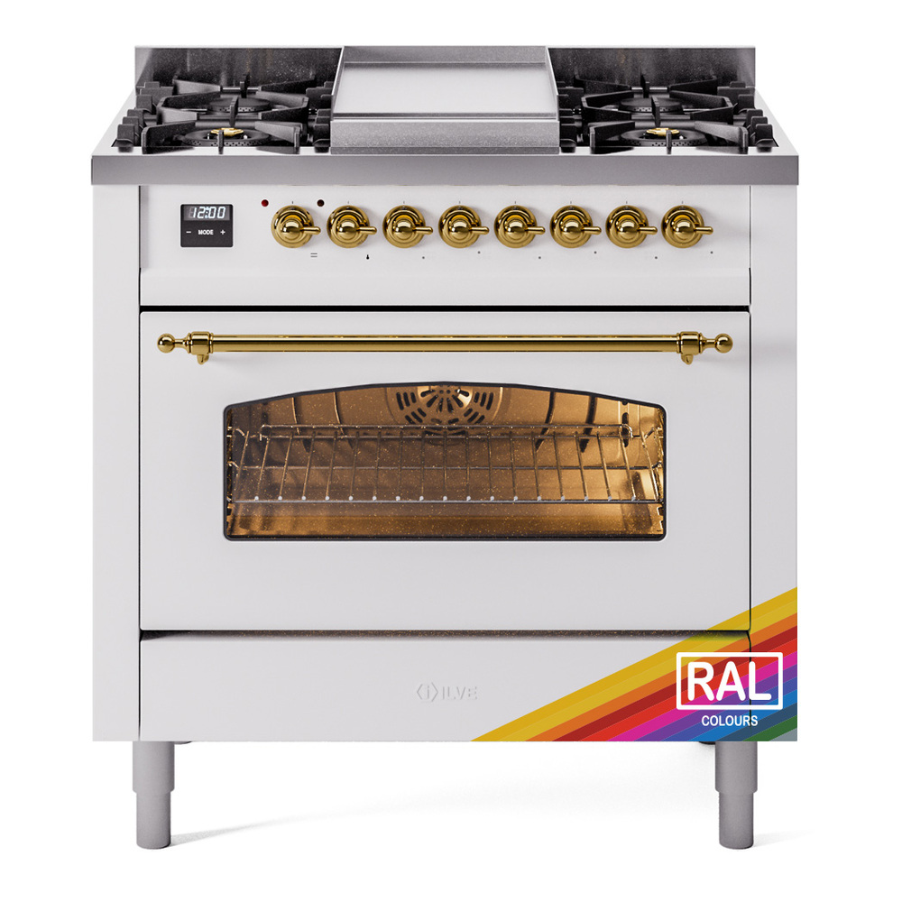 Nostalgie II 36 inch Dual Fuel Range with 6 Burners and Griddle UP36FNMPRAGLP