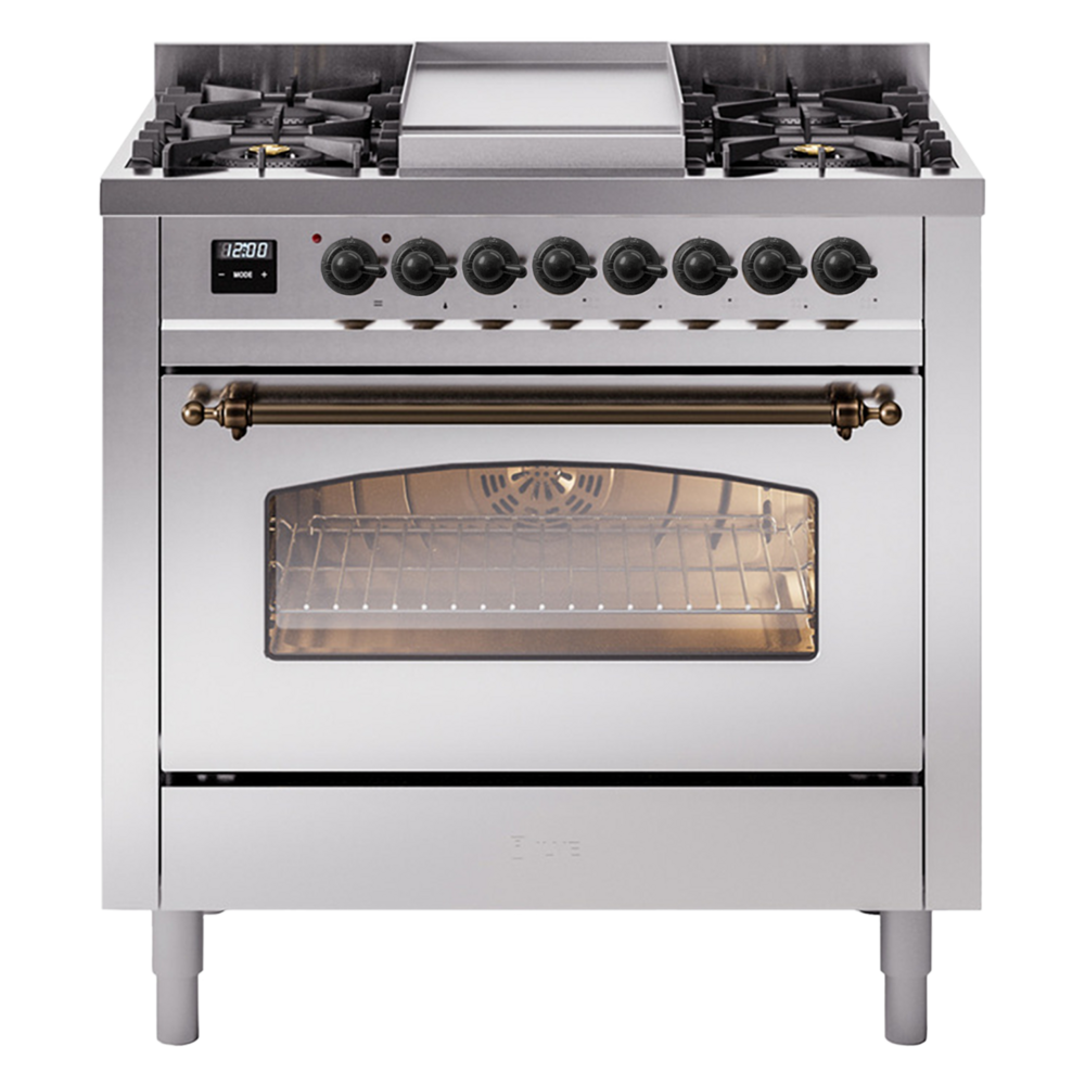 Nostalgie II 36 inch Dual Fuel Range with 6 Burners and Griddle UP36FNMPSSB