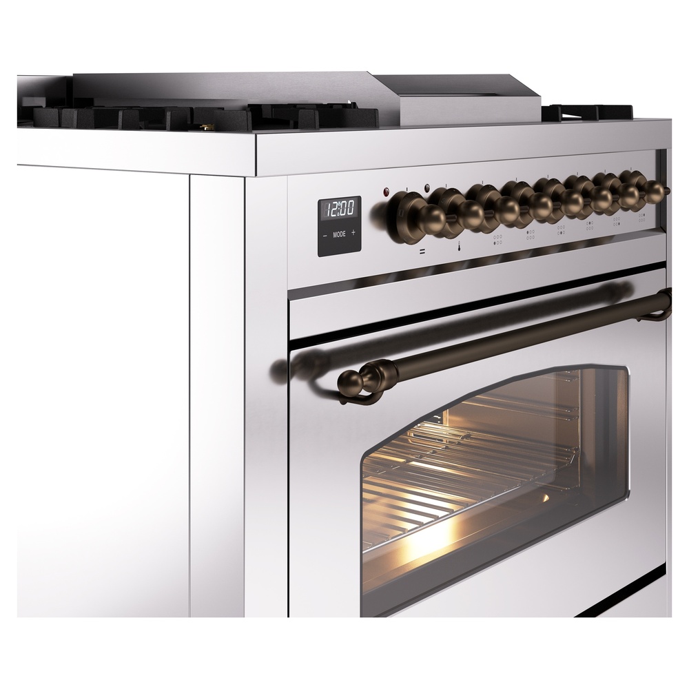 Nostalgie II 36 inch Dual Fuel Range with 6 Burners and Griddle UP36FNMPSSB