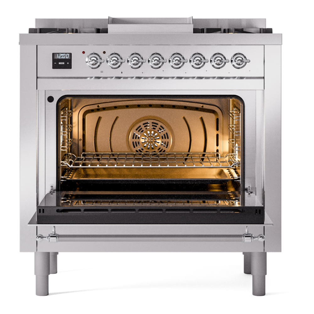 Nostalgie II 36 inch Dual Fuel Range with 6 Burners and Griddle UP36FNMPSSC