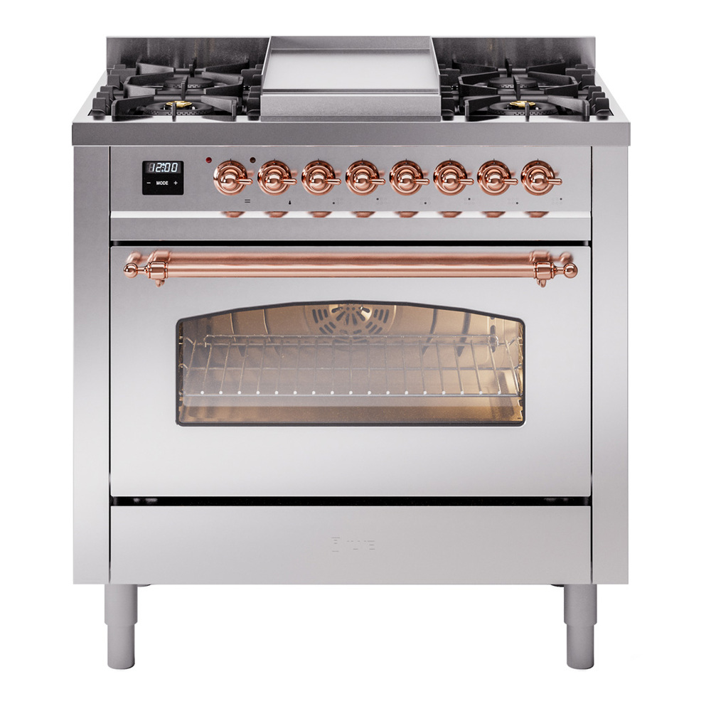 Nostalgie II 36 inch Dual Fuel Range with 6 Burners and Griddle UP36FNMPSSP
