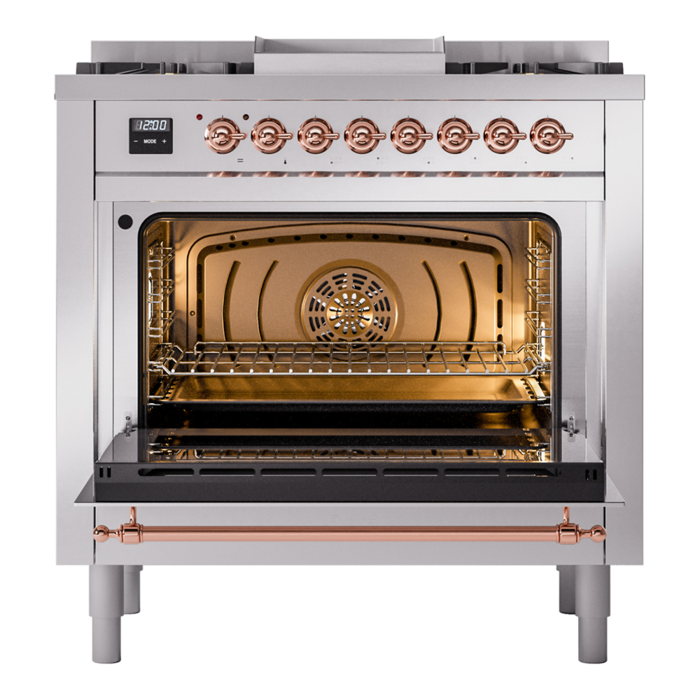 Nostalgie II 36 inch Dual Fuel Range with 6 Burners and Griddle UP36FNMPSSP