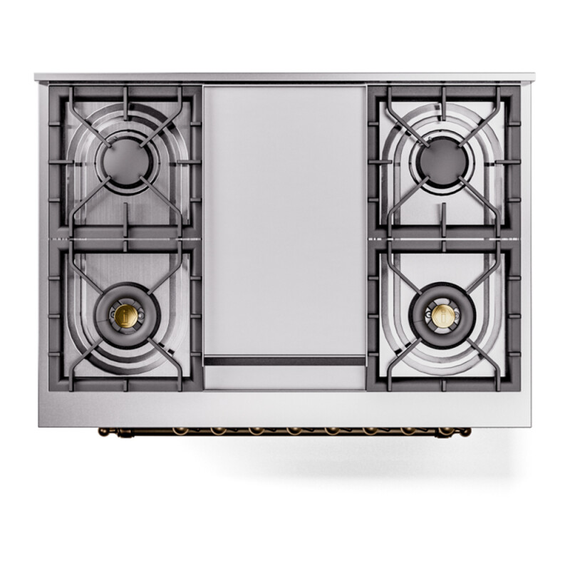 Nostalgie II 36 inch Dual Fuel Range with 6 Burners and Griddle UP36FNMPWHBLP