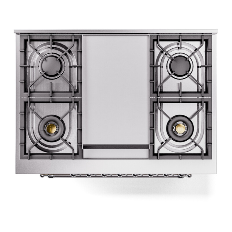 Nostalgie II 36 inch Dual Fuel Range with 6 Burners and Griddle UP36FNMPWHC