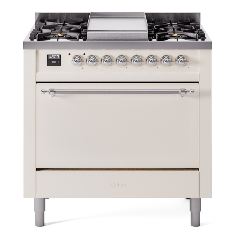 Nostalgie II 36 inch Dual Fuel Range with 6 Burners and Griddle UP36FQNMPAWCLP