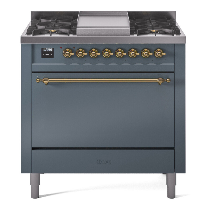 Nostalgie II 36 inch Dual Fuel Range with 6 Burners and Griddle UP36FQNMPBGG