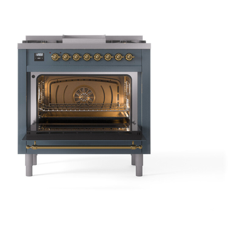 Nostalgie II 36 inch Dual Fuel Range with 6 Burners and Griddle UP36FQNMPBGGLP