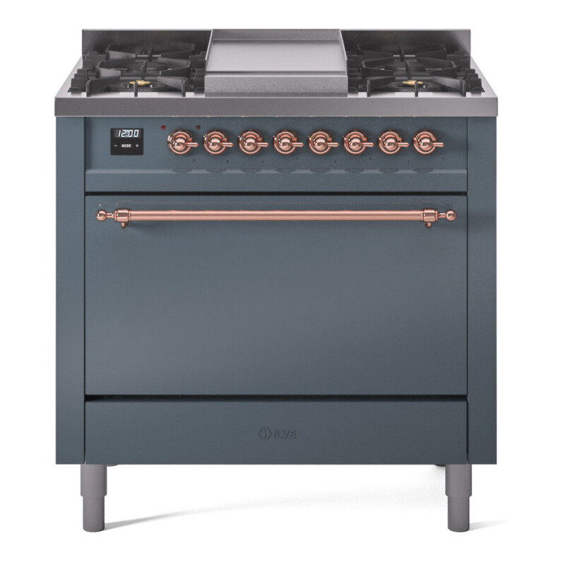 Nostalgie II 36 inch Dual Fuel Range with 6 Burners and Griddle UP36FQNMPBGPLP