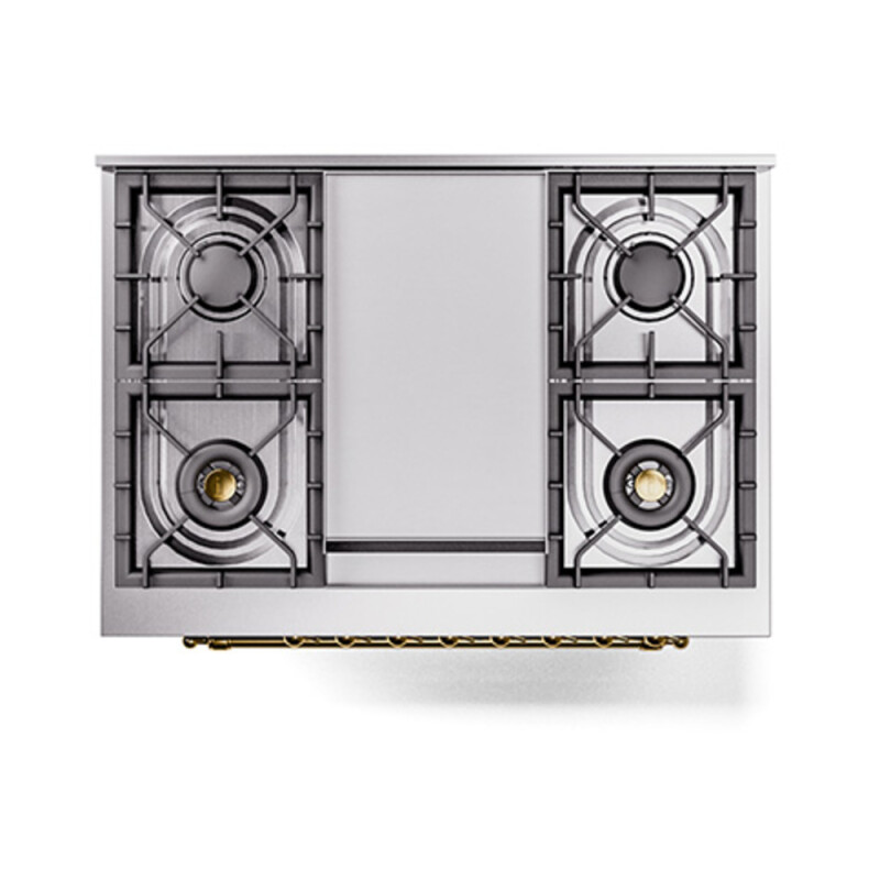Nostalgie II 36 inch Dual Fuel Range with 6 Burners and Griddle UP36FQNMPBKGLP