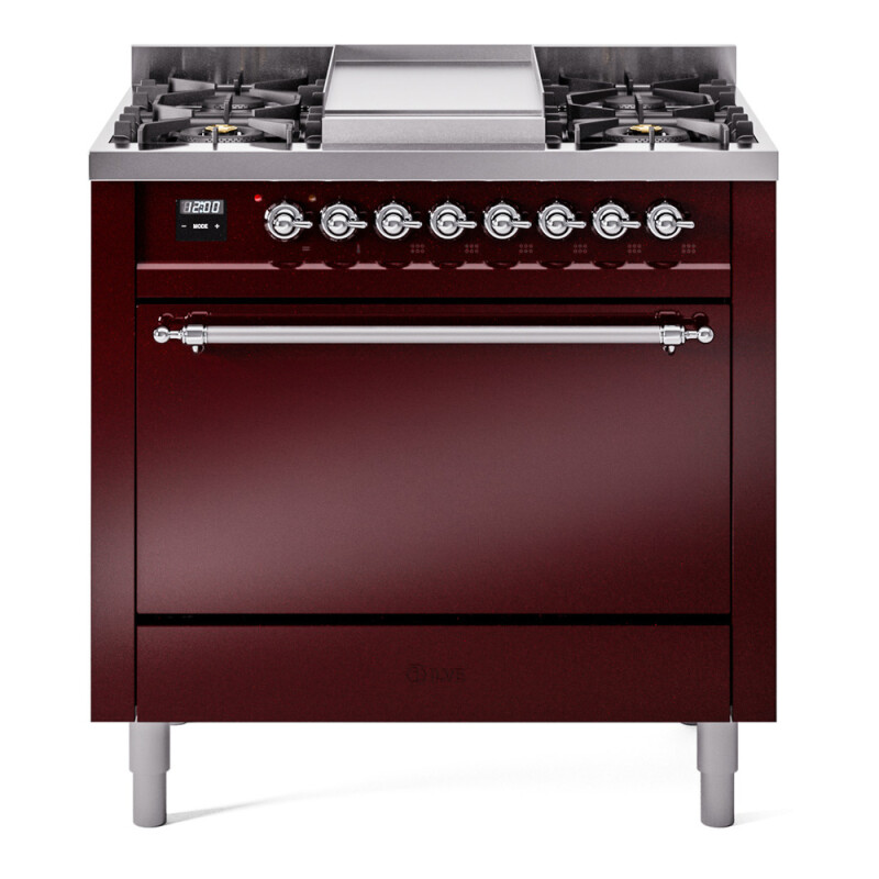 Nostalgie II 36 inch Dual Fuel Range with 6 Burners and Griddle UP36FQNMPBUCLP