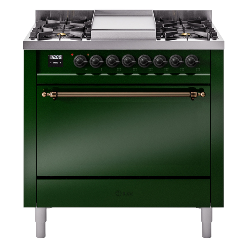 Nostalgie II 36 inch Dual Fuel Range with 6 Burners and Griddle UP36FQNMPEGBLP