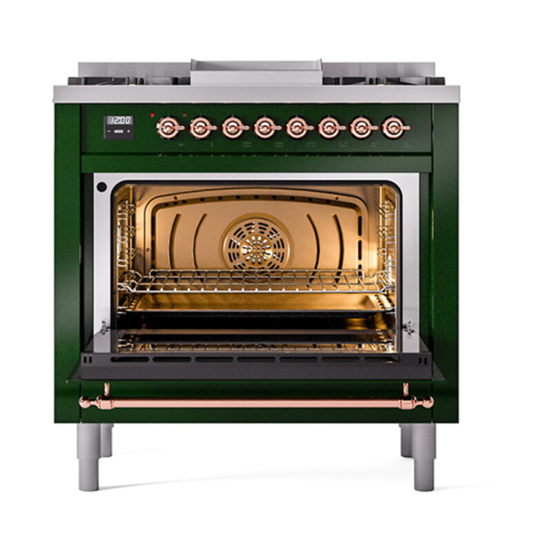 Nostalgie II 36 inch Dual Fuel Range with 6 Burners and Griddle UP36FQNMPEGP
