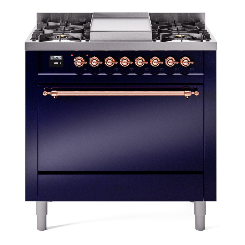Nostalgie II 36 inch Dual Fuel Range with 6 Burners and Griddle UP36FQNMPMBPLP