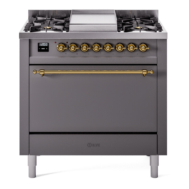 Nostalgie II 36 inch Dual Fuel Range with 6 Burners and Griddle UP36FQNMPMGGLP