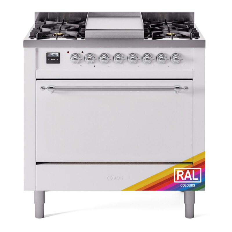Nostalgie II 36 inch Dual Fuel Range with 6 Burners and Griddle UP36FQNMPRACLP