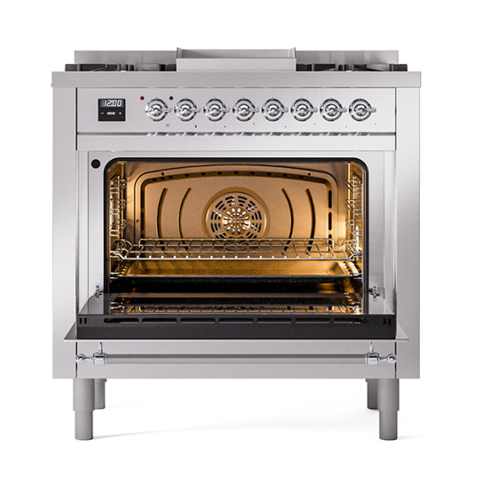 Nostalgie II 36 inch Dual Fuel Range with 6 Burners and Griddle UP36FQNMPSSC