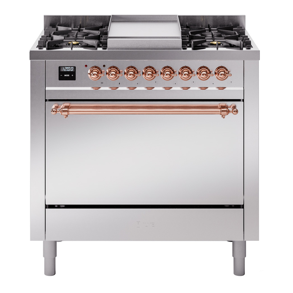 Nostalgie II 36 inch Dual Fuel Range with 6 Burners and Griddle UP36FQNMPSSPLP