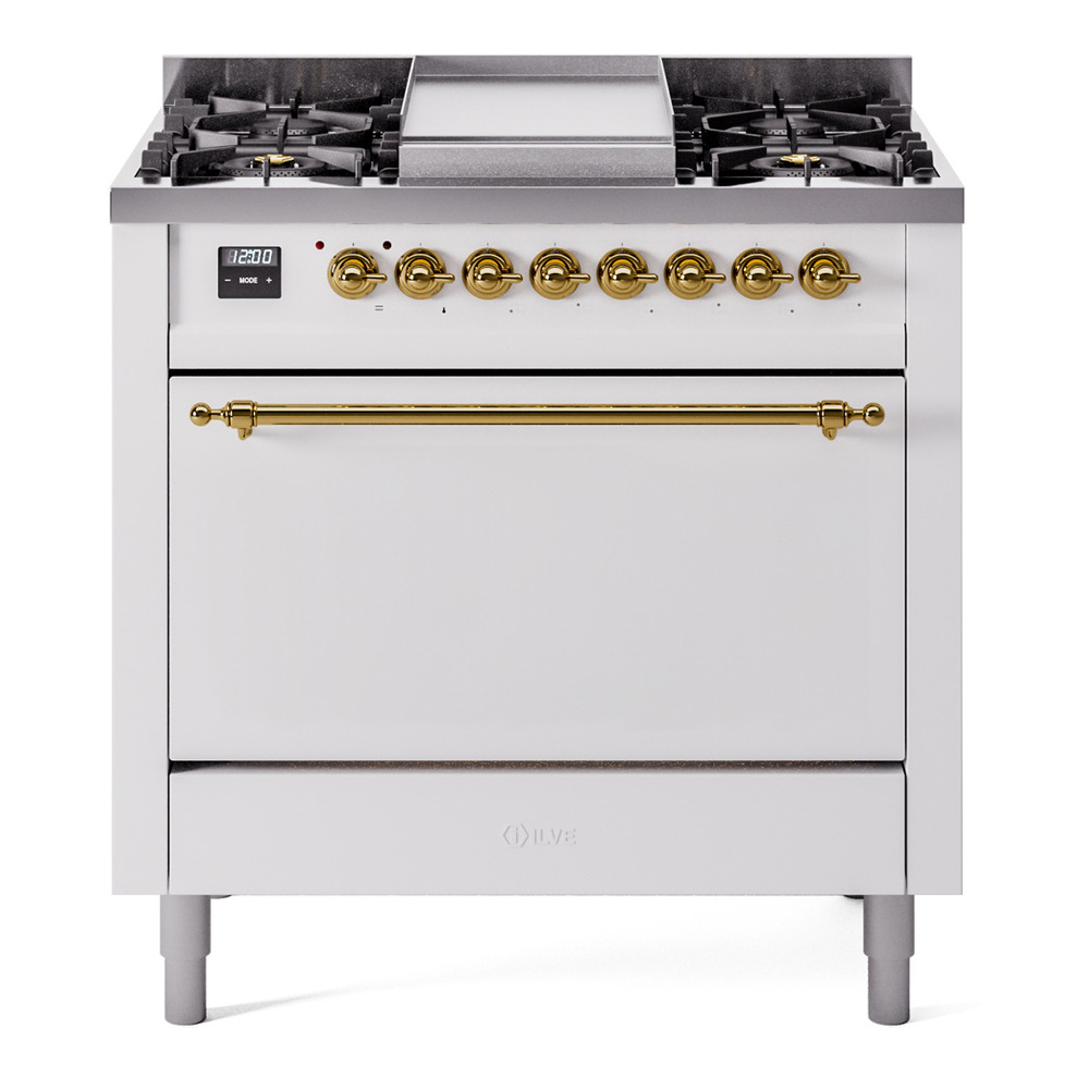 Nostalgie II 36 inch Dual Fuel Range with 6 Burners and Griddle UP36FQNMPWHG