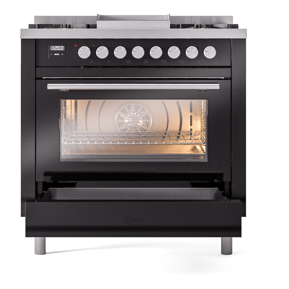 Professional Plus II 36 inch Dual Fuel Range UP36FWMPBKLP